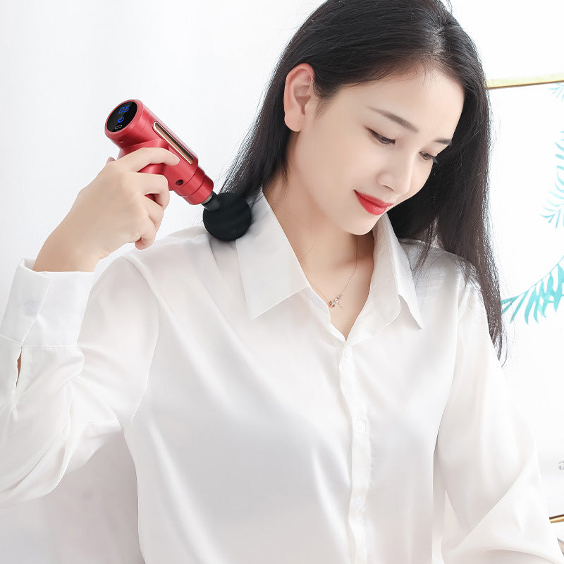Mini Deep Tissue Massage Gun 6 Speeds 4 Heads