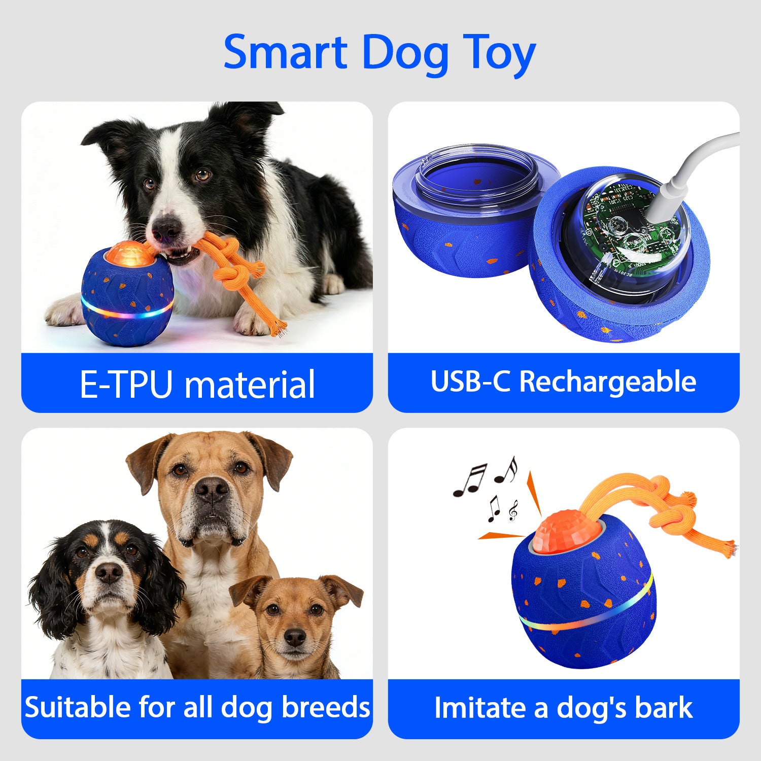 Smart Interactive Dog Ball Automatic Rolling Bouncing Pet Toy