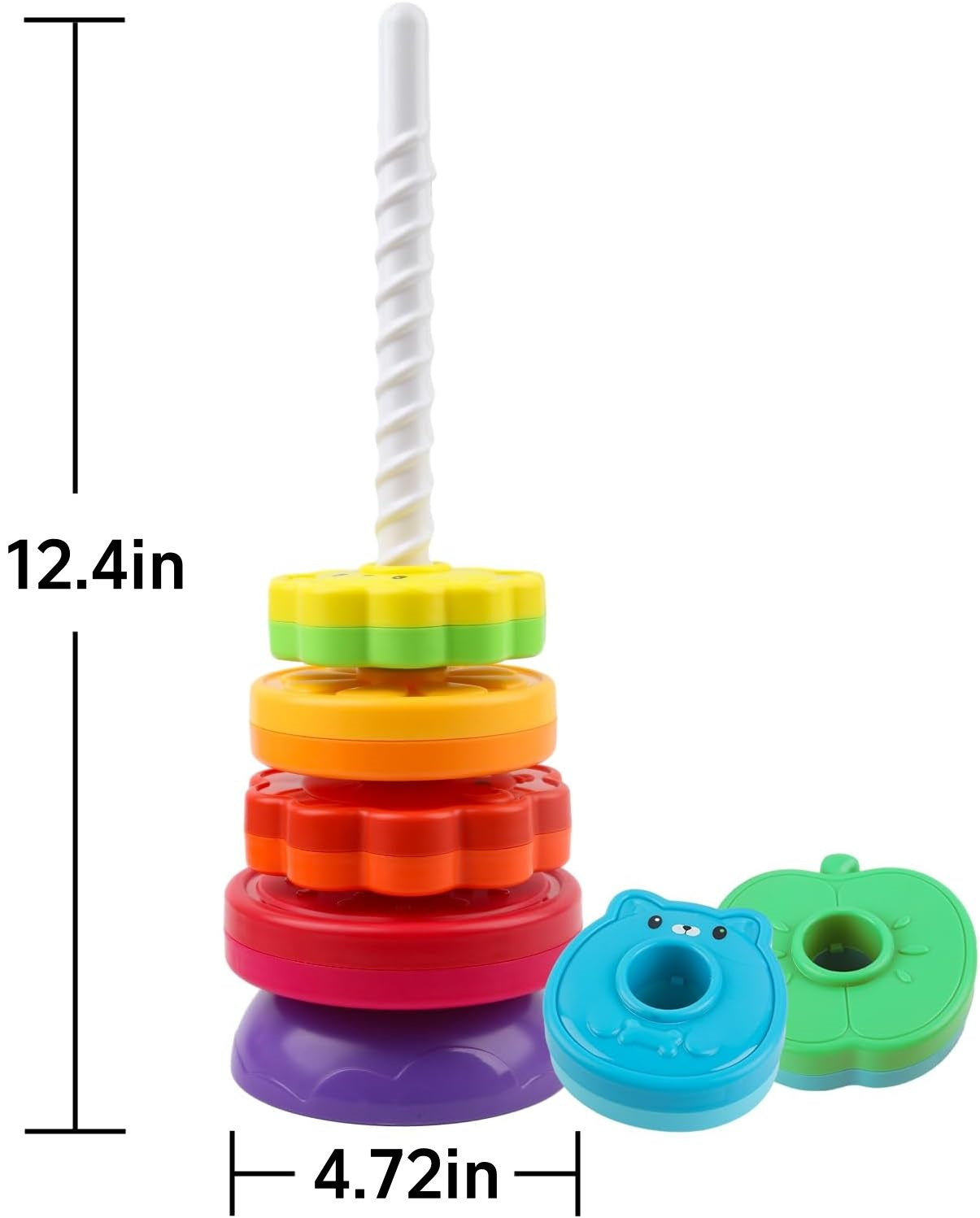 Rainbow Spinning Stacking Ring Toy Montessori Educational Toy