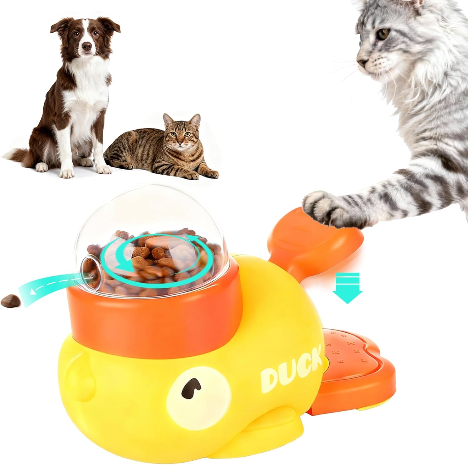 Cute Duck-Shaped Interactive Treat Toy, Pet Puzzle Slow Feeder