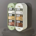 Wall Mounted Spice Jar Set No Drill Kitchen Condiment Storage
