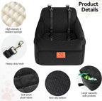 Comfortable pet car seat with dual seat belts for a secure and non-slip grip.