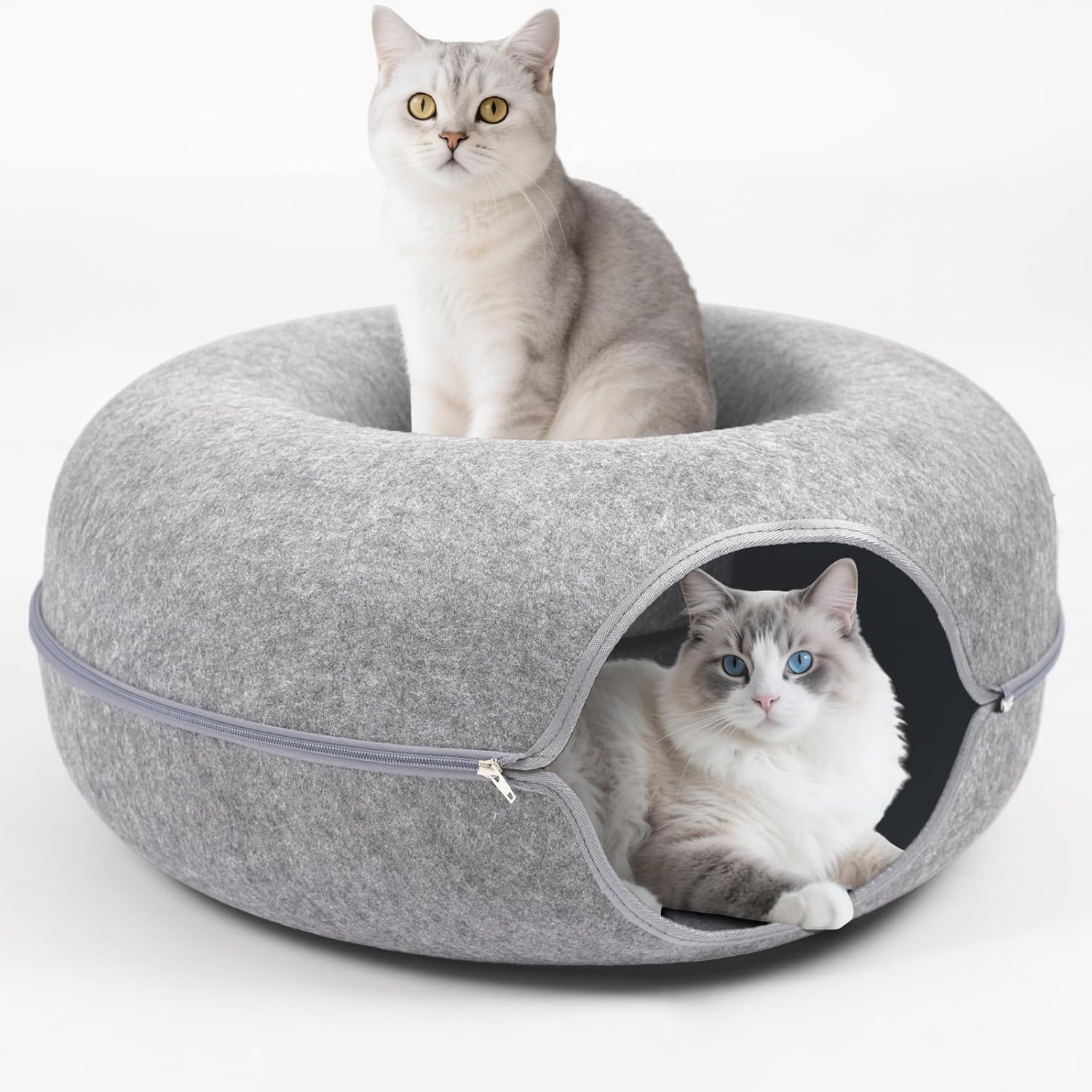 Detachable Large Cat Cave Bed Tunnel for Indoor Cats