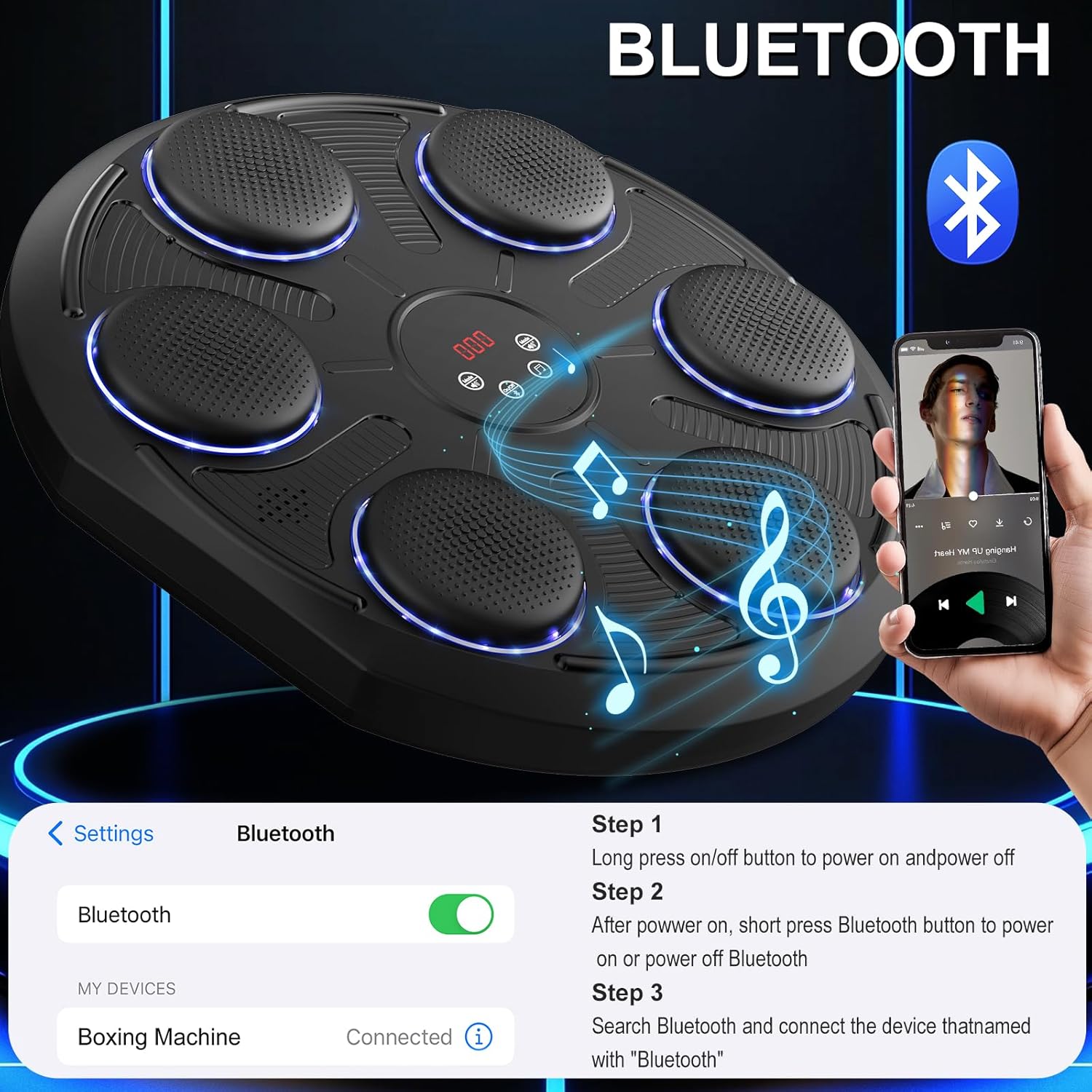 Music Wall Boxing Machine w/Gloves 12 Modes Home Training