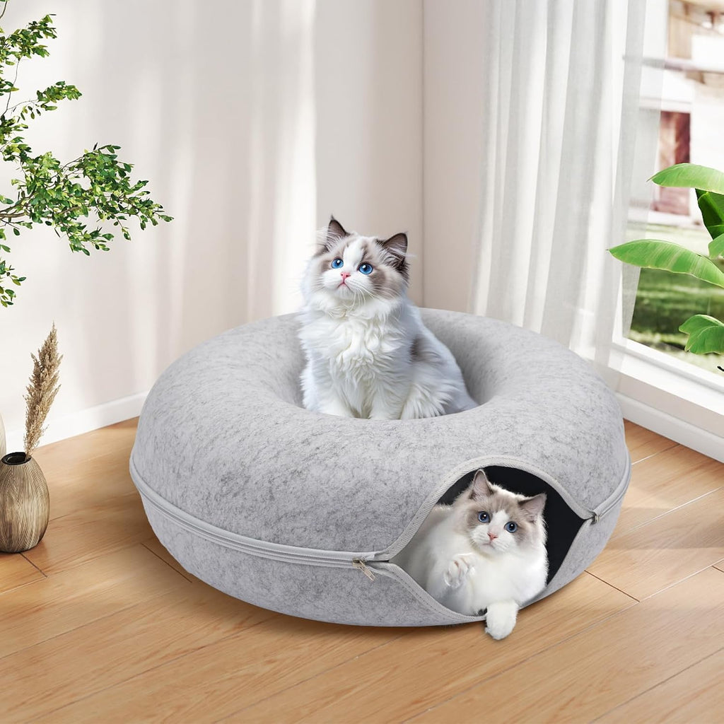 Detachable Large Cat Cave Bed Tunnel for Indoor Cats