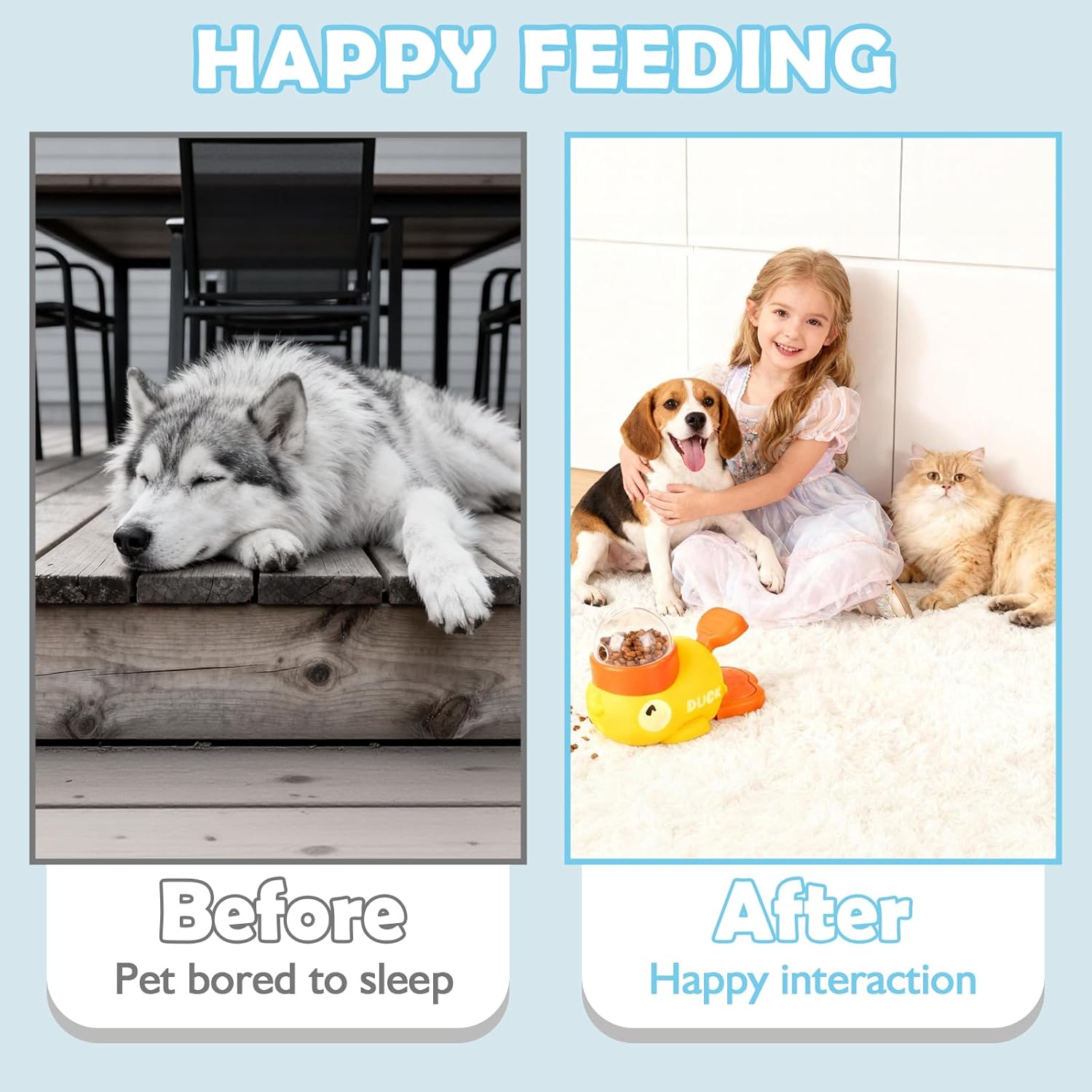 Cute Duck-Shaped Interactive Treat Toy, Pet Puzzle Slow Feeder