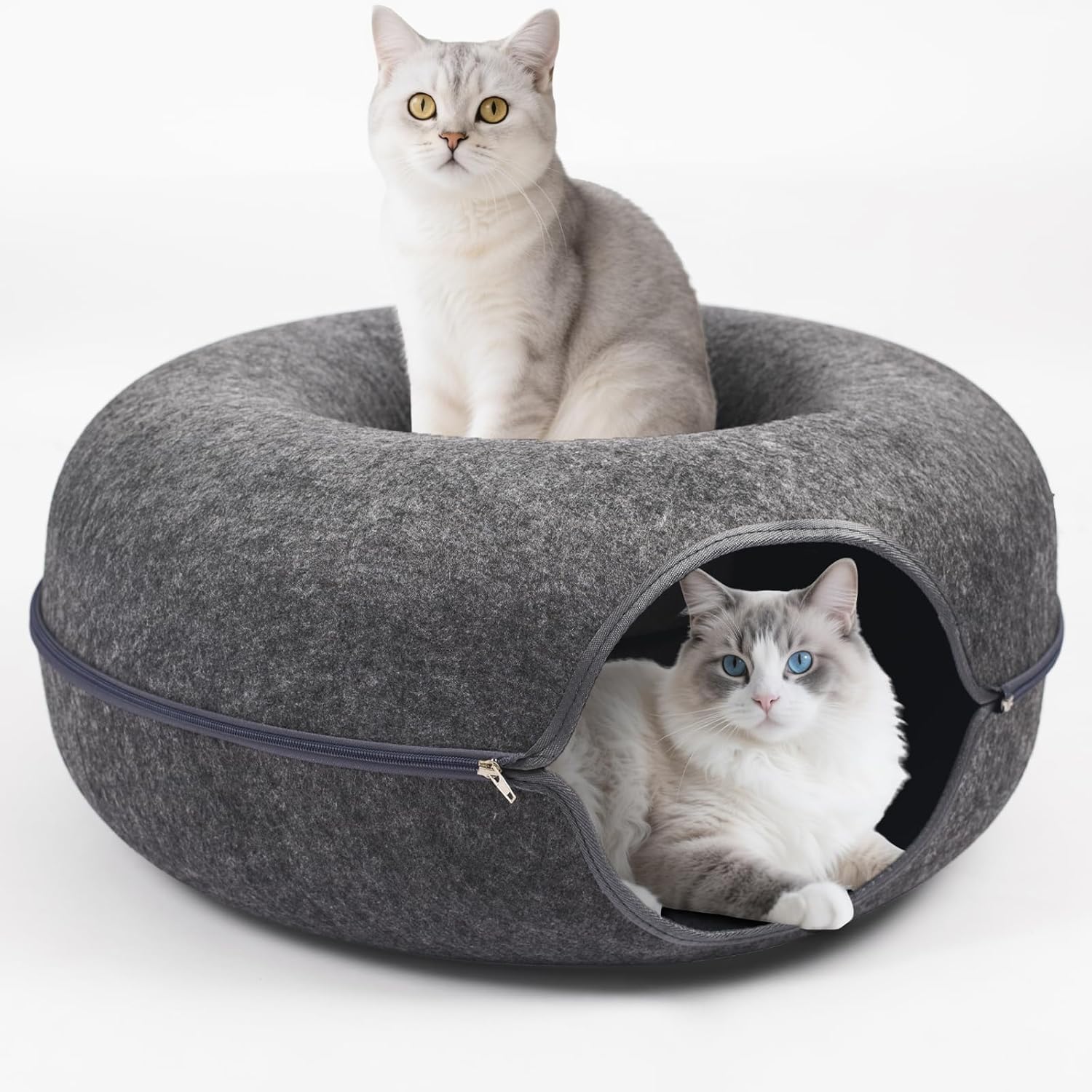 Detachable Large Cat Cave Bed Tunnel for Indoor Cats