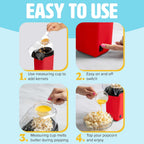 Portable Air Popcorn Popper for Party & Movie Night