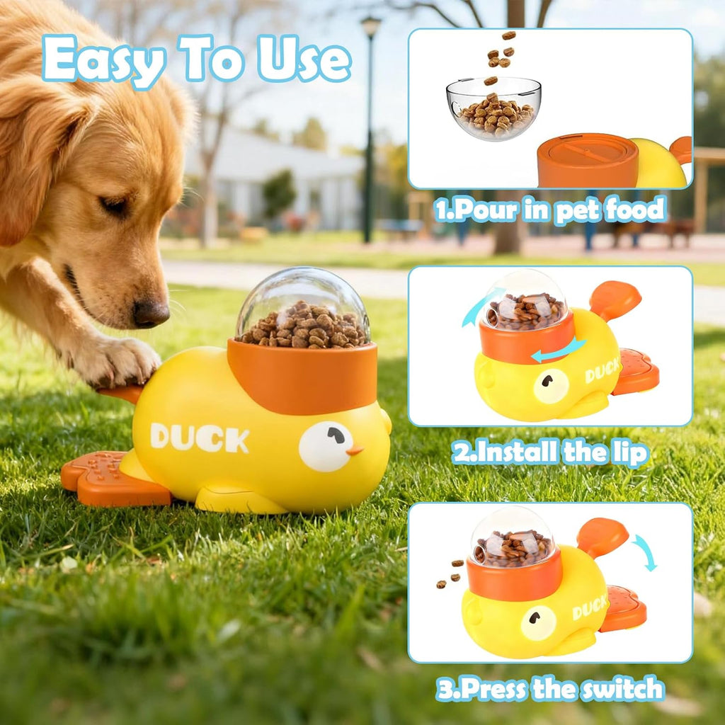Cute Duck-Shaped Interactive Treat Toy, Pet Puzzle Slow Feeder