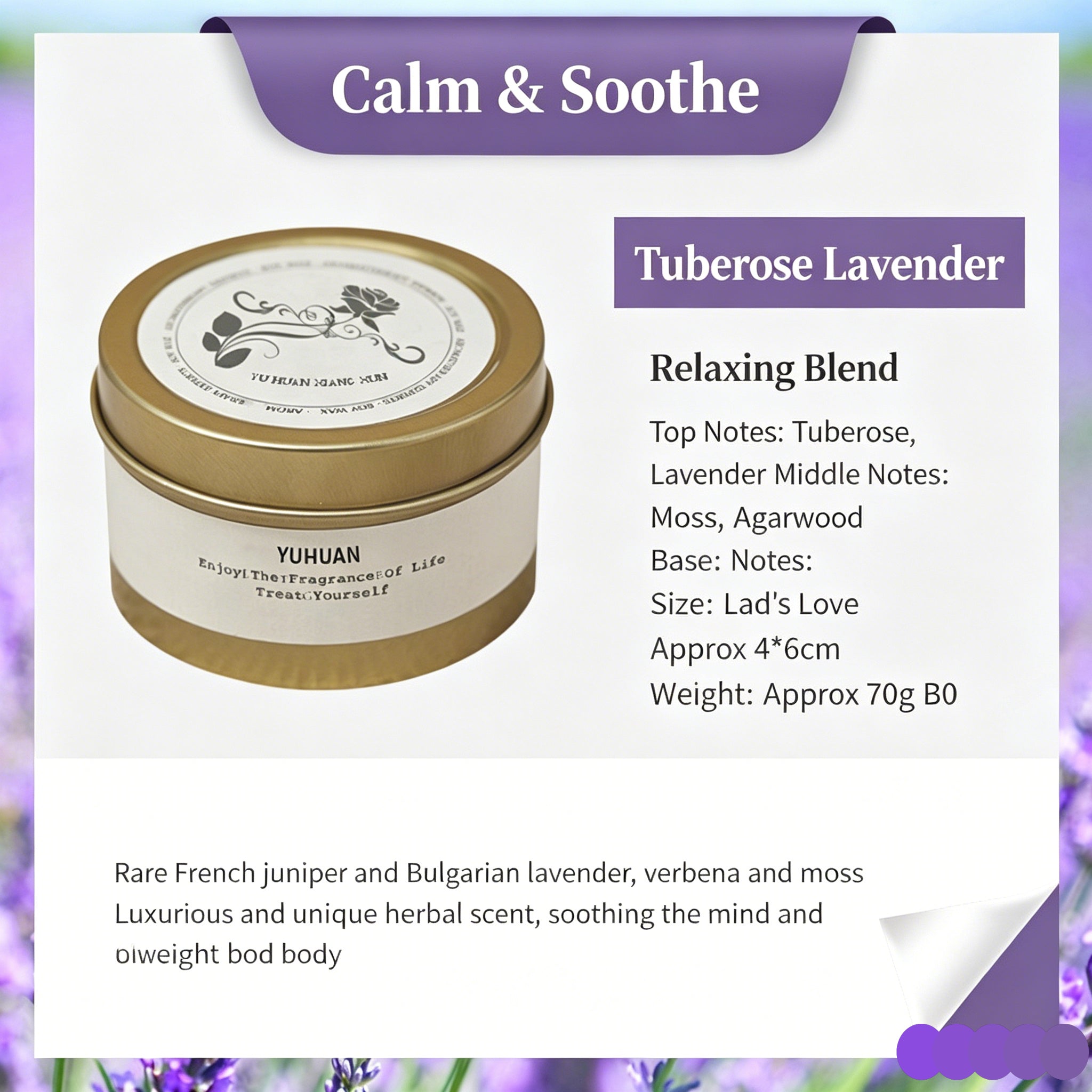 Plant Essential Oil Scented Candle Aromatherapy Relax Sleep