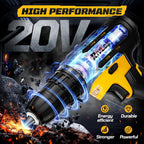 21V 2.0Ah Cordless Drill 30Nm 21+1 Torque LED Yellow
