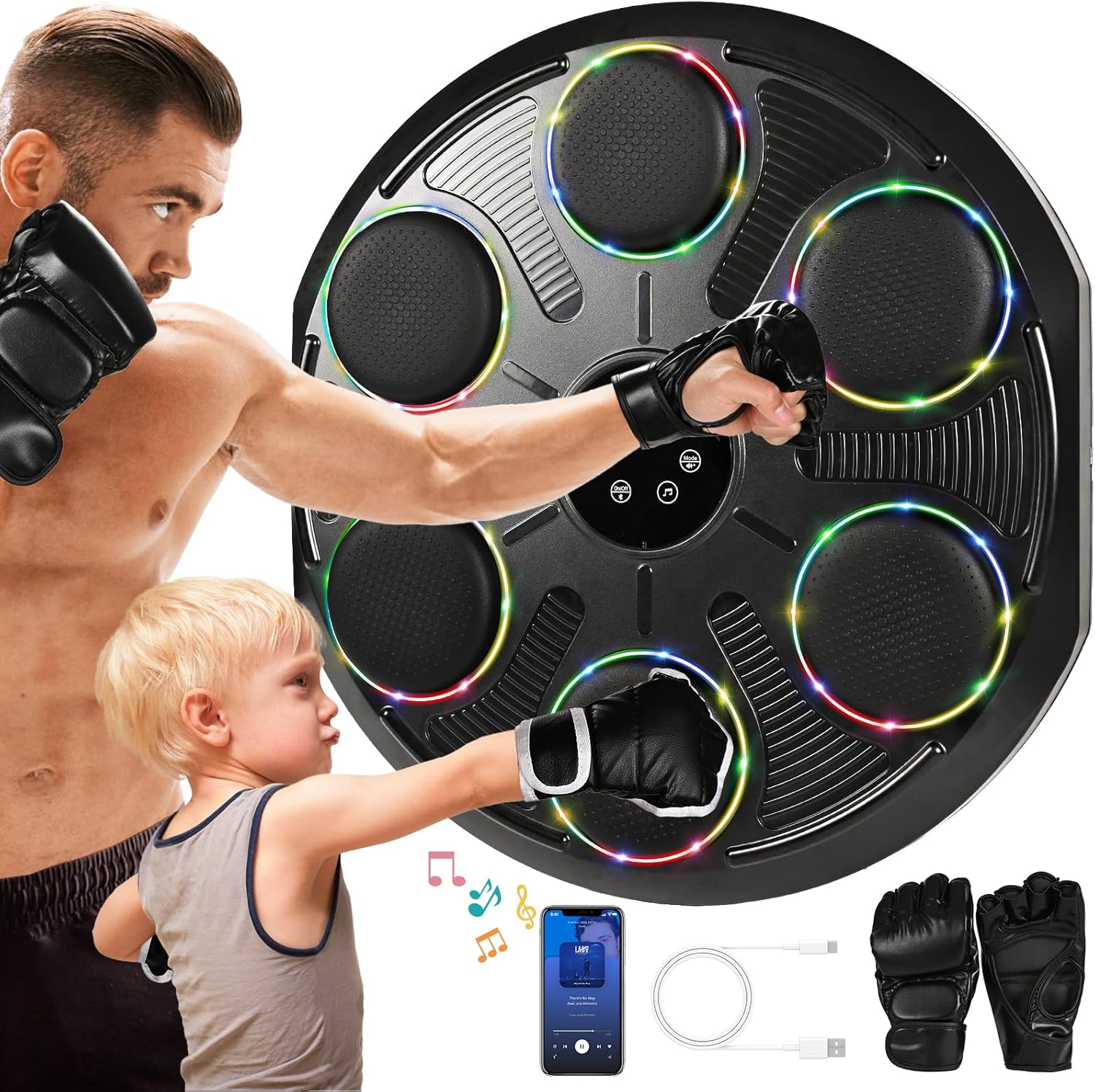 Music Wall Boxing Machine w/Gloves 12 Modes Home Training