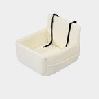 Comfortable pet car seat with dual seat belts for a secure and non-slip grip.