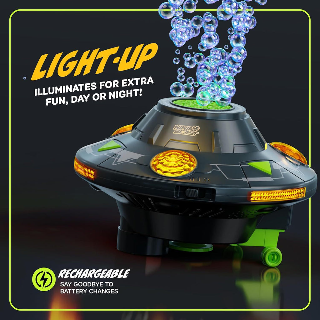 Automatic UFO Bubble Machine Lights Music Obstacle Avoidance