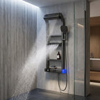 Modern LED Digital Display Thermostatic Piano Keys Shower Set