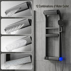 Modern LED Digital Display Thermostatic Piano Keys Shower Set